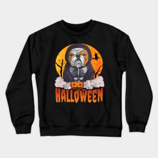 English Bulldog Witch Happy Halloween Crewneck Sweatshirt